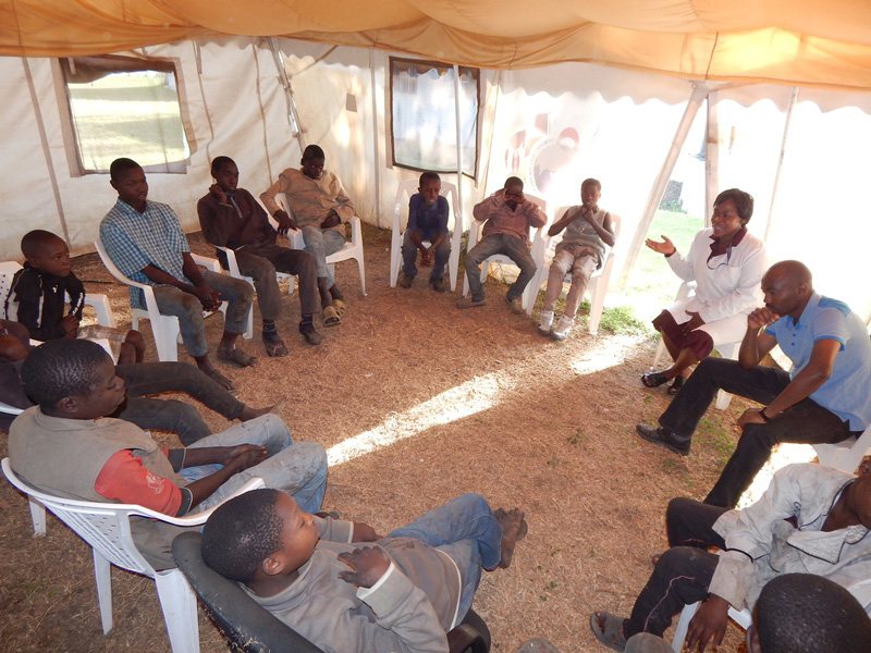 TAT listening and supporting homless children in Nakuru